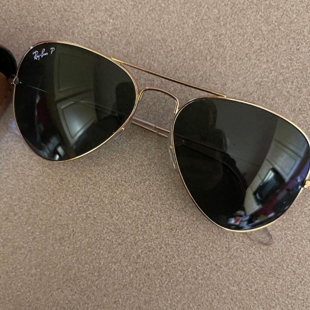 Ray Bans Aviators Sunglasses Gold Pilot Shape